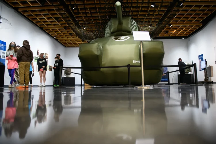 Guests at the ASOM tour Ghost Army Exhibit in April 2021.